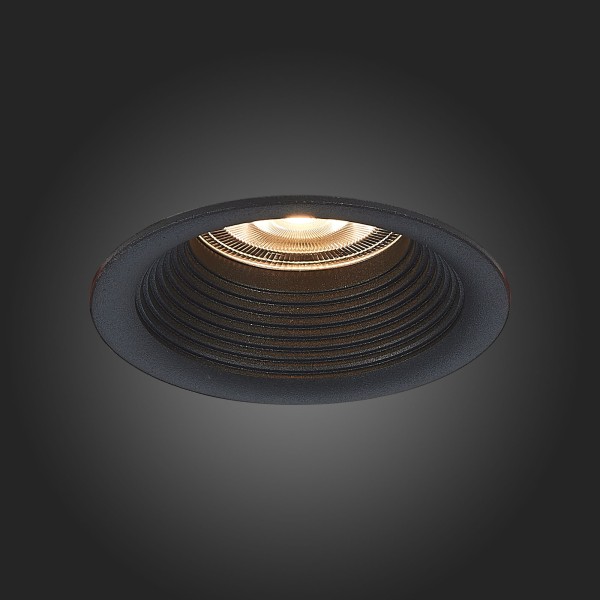 ST202.408.01 Св-к встр. Черный GU10 1*50W D89xH40 220V Без ламп Встраиваемые светильники