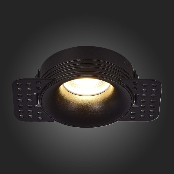 ST218.448.01 Св-к встр. Черный GU10 1*50W  IP20 D78xH30 165-265V Без ламп Встраиваемые светильники