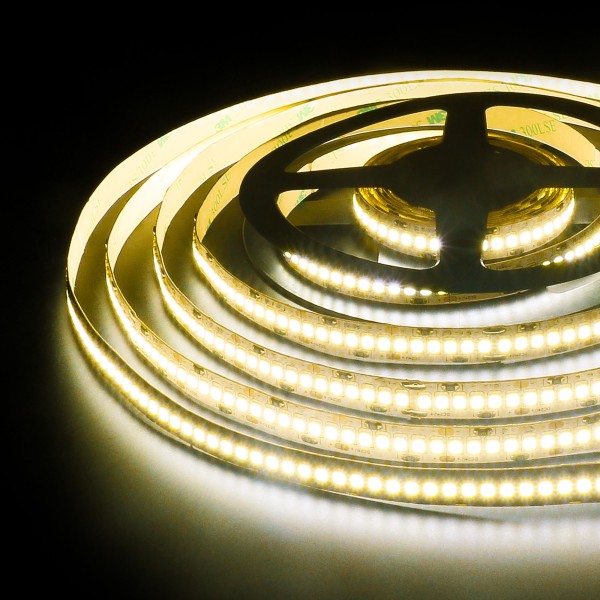 Светодиодная лента 12 В 24 Вт/м 240 Led/м 2835 IP20, теплый белый 3300 K, 5 м Лента светодиодная 12V 16W 240Led 2835 IP20 тёплый белый, 5м