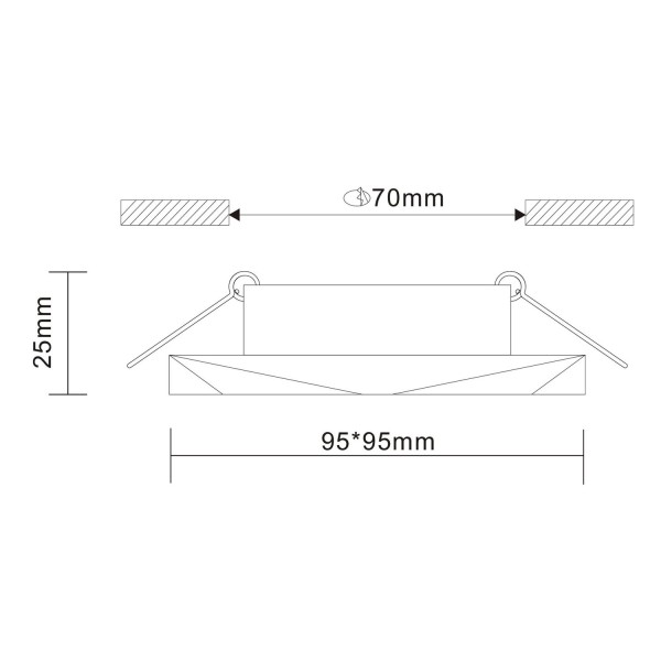 ST203.408.01 Св-к встр. Черный GU10 1*50W L95xW95xH25 220V Без ламп Встраиваемые светильники