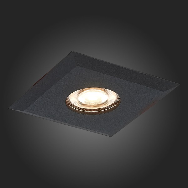 ST204.408.01 Св-к встр. Черный GU10 1*50W L94xW94xH25 220V Без ламп Встраиваемые светильники