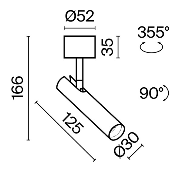 Потолочный светильник Technical C141CL-L125-6W3K-B