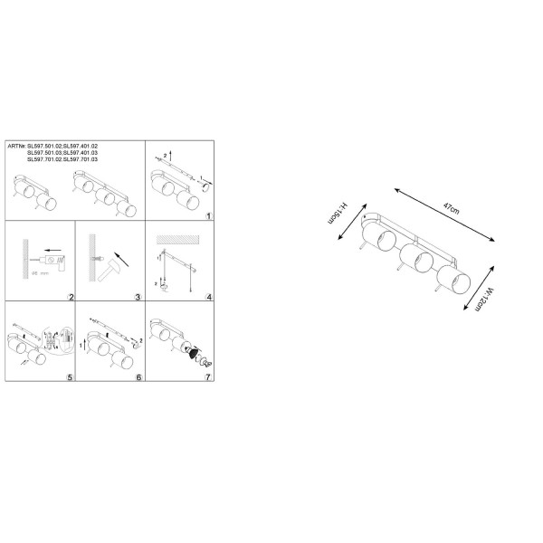 SL597.501.03 Спот ST-Luce Белый, Хром/Белый GU10 LED 3*3W Потолочные светильники