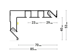 Карнизный профиль Gardina2 02 двухрядный ПФ8048