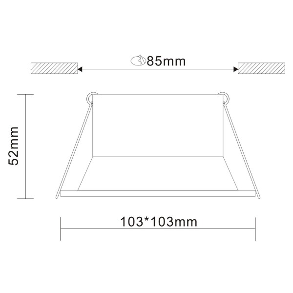 ST207.418.01 Св-к встр. Черный GU10 1*50W L103xW103xH52 220V Без ламп Встраиваемые светильники