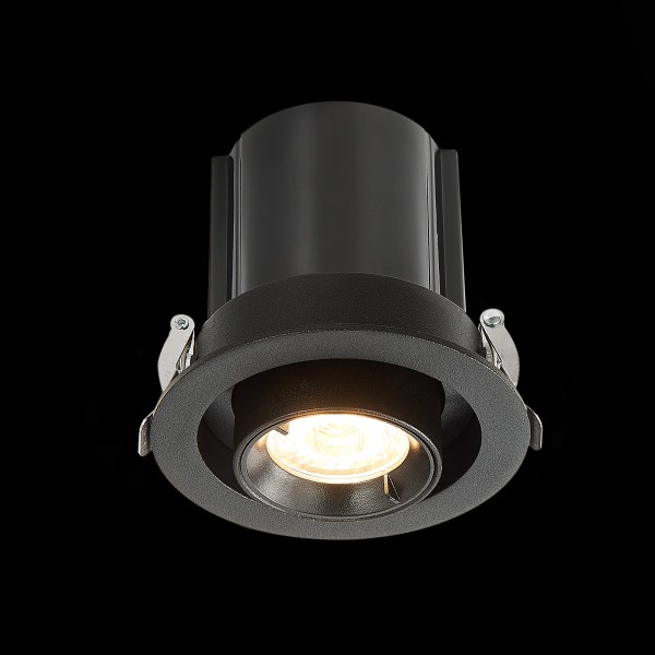 ST702.338.12 Св-к встр. Черный LED 1*12W 3000K 900Lm Ra80 24° IP20 D90xH92 180-240V Встраиваемые светильники