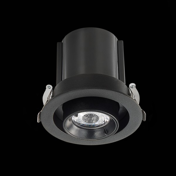 ST702.338.12 Св-к встр. Черный LED 1*12W 3000K 900Lm Ra80 24° IP20 D90xH92 180-240V Встраиваемые светильники
