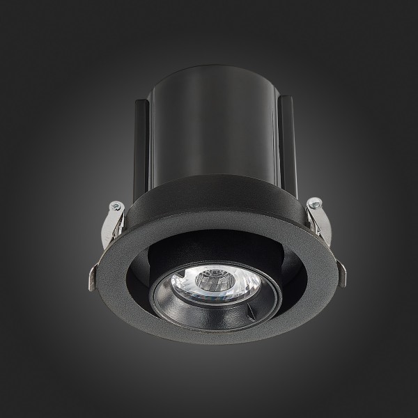 ST702.338.12 Св-к встр. Черный LED 1*12W 3000K 900Lm Ra80 24° IP20 D90xH92 180-240V Встраиваемые светильники