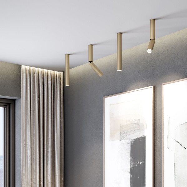 Накладной потолочный светильник с антибликовой решеткой Pika 25030/LED 6W 4200K латунь