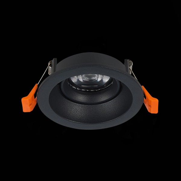 ST208.408.01 Св-к встр. Черный GU10 1*50W  D94xH40 220V Без ламп Встраиваемые светильники