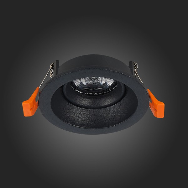 ST208.408.01 Св-к встр. Черный GU10 1*50W  D94xH40 220V Без ламп Встраиваемые светильники