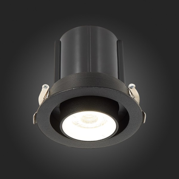 ST702.438.12 Св-к встр. Черный LED 1*12W 3000K 900Lm Ra80 24° IP20 D90xH92 180-240V Встраиваемые светильники