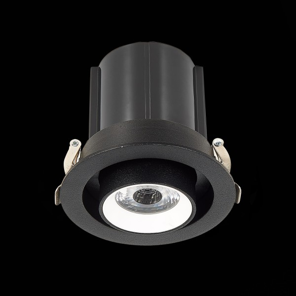 ST702.438.12 Св-к встр. Черный LED 1*12W 3000K 900Lm Ra80 24° IP20 D90xH92 180-240V Встраиваемые светильники