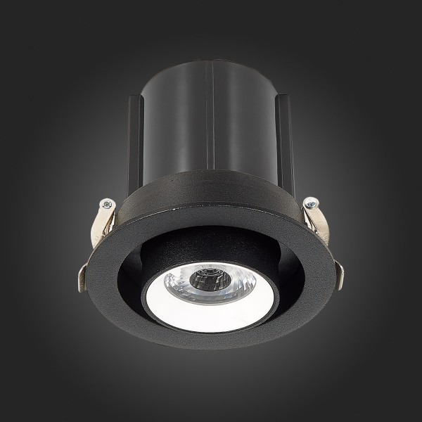 ST702.438.12 Св-к встр. Черный LED 1*12W 3000K 900Lm Ra80 24° IP20 D90xH92 180-240V Встраиваемые светильники