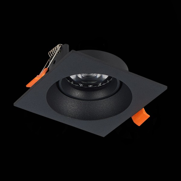 ST208.418.01 Св-к встр. Черный GU10 1*50W  L94xW94xH40 220V Без ламп Встраиваемые светильники