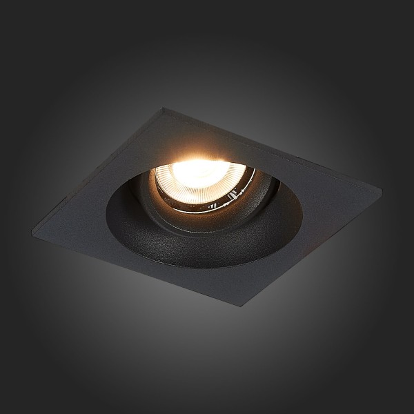 ST208.418.01 Св-к встр. Черный GU10 1*50W  L94xW94xH40 220V Без ламп Встраиваемые светильники