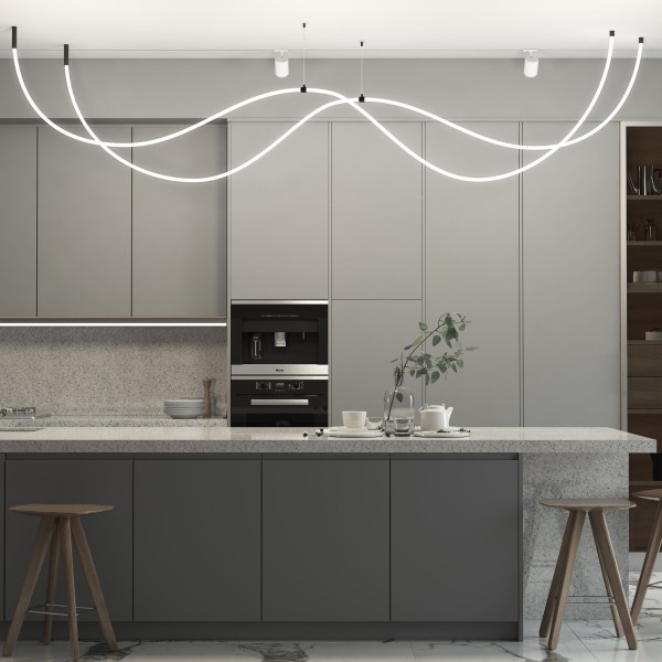 Подвесной трос для круглого гибкого неона Full light черный 2 м FL 2830 черный