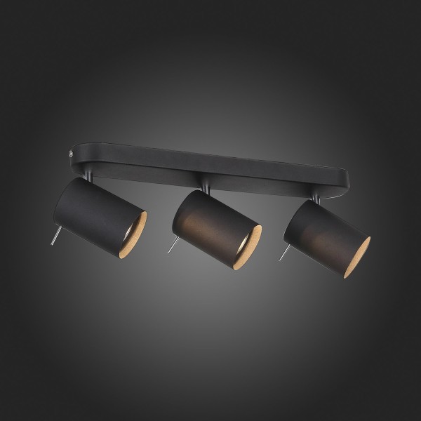 SL597.401.03 Спот ST-Luce Черный, Хром/Черный GU10 LED 3*3W Потолочные светильники