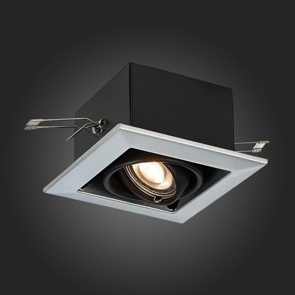 ST250.148.01 Св-к встр. Черный GU10 1*50W  L126xW126xH70 220V Без ламп Встраиваемые светильники