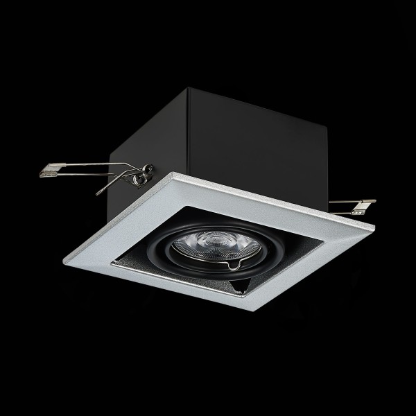 ST250.148.01 Св-к встр. Черный GU10 1*50W  L126xW126xH70 220V Без ламп Встраиваемые светильники