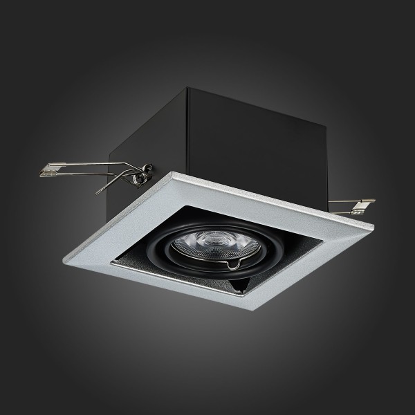 ST250.148.01 Св-к встр. Черный GU10 1*50W  L126xW126xH70 220V Без ламп Встраиваемые светильники