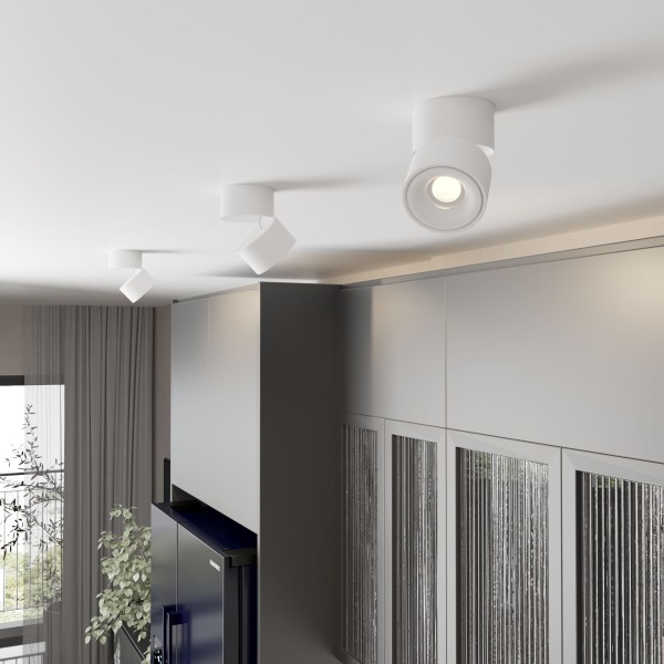 Накладной поворотный светодиодный светильник 15W 3000K белый матовый DLR031