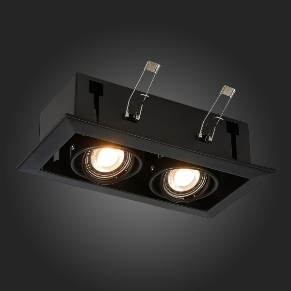 ST250.448.02 Св-к встр. Черный GU10 2*50W L245xW126xH70 220V Без ламп Встраиваемые светильники
