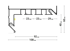 Карнизный профиль Gardina3 03 трехрядный ПФ8243