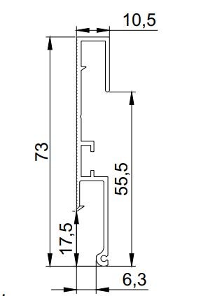 Double LumFer профиль для теневого светового потолка 