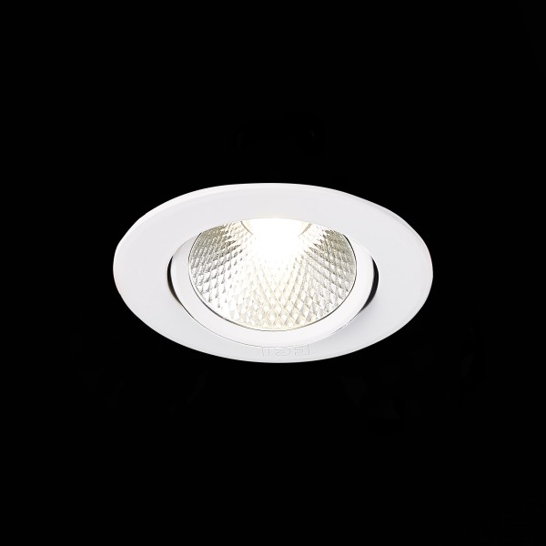 ST211.538.06.24 Св-к встр. Белый LED 1*6W 3000K 480Lm Ra80 24° IP20 D86xH50 220-240V Встраиваемые светильники