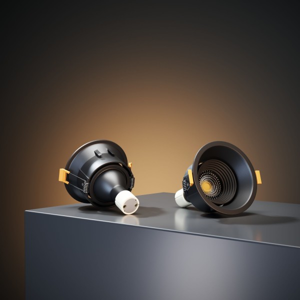 Светильник встраиваемый Punto черный 25016/01