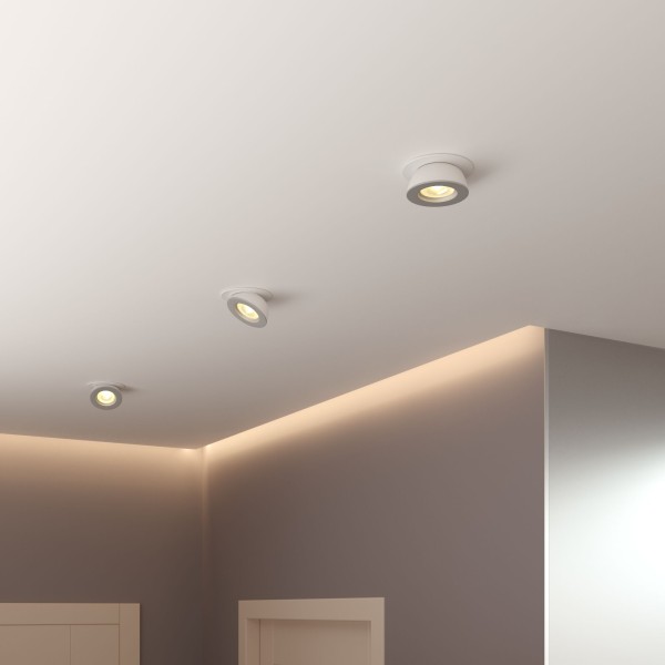 Встраиваемый точечный светодиодный светильник Pruno белый/серебро 25080/LED