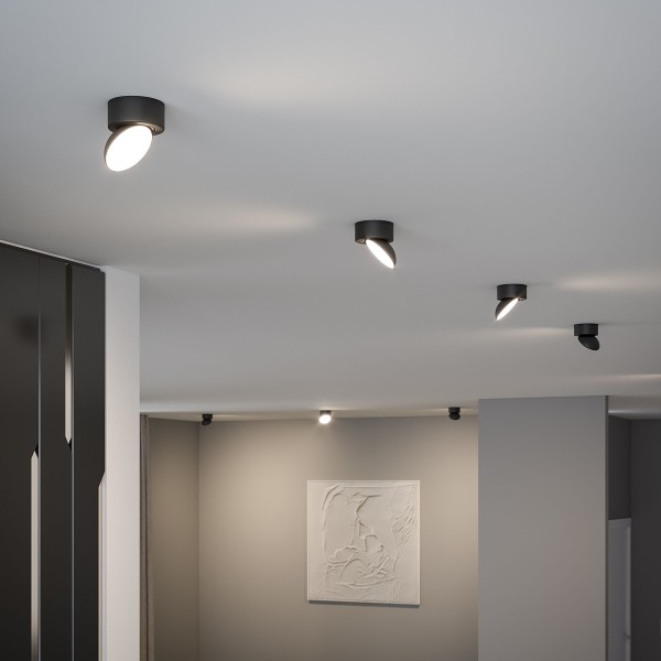 Светильник накладной поворотный светодиодный Smooth 10W 4000K черный 25053/LED
