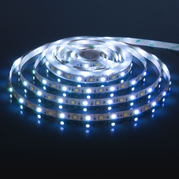 Светодиодная лента 24 В 14,4 Вт/м 60 Led/м 5050+5050 IP20, MIX RGB/холодный белый, 5 м Лента светодиодная 24V 14,4W 60Led 5050+5050 IP20 MIX RGB/холодный белый, 5м