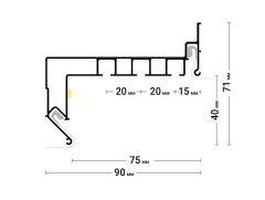 Карнизный профиль Gardina3 04 трехрядный ПФ044
