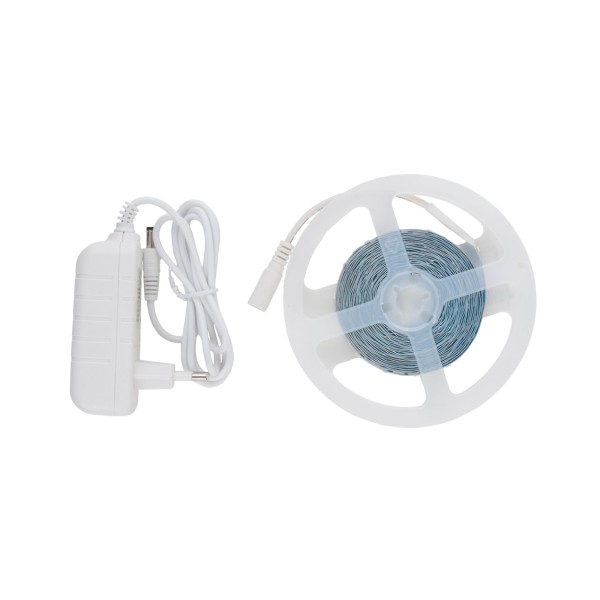 Комплект светодиодной ленты 12 В 4,8 Вт 60 Led/м 2835 IP20, теплый белый 3300K, 5 м Набор светодиодной ленты 12V 4,8W 60Led 2835 IP20 теплый белый, 5м