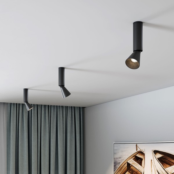 Накладной светодиодный поворотный светильник с антибликовой решеткой Piks 7W 4000К черный 25107/LED