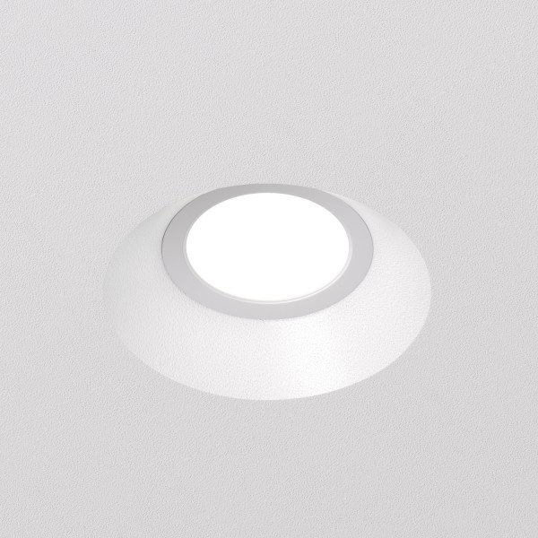 DK2081-WH Встраиваемый точечный светильник для натяжных ПВХ потолков INVIZ, IP 20, до 9 Вт, GU10, LED, белый, ABS-пластик