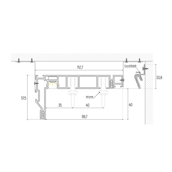 Карнизный профиль Slott Parsek с подсветкой