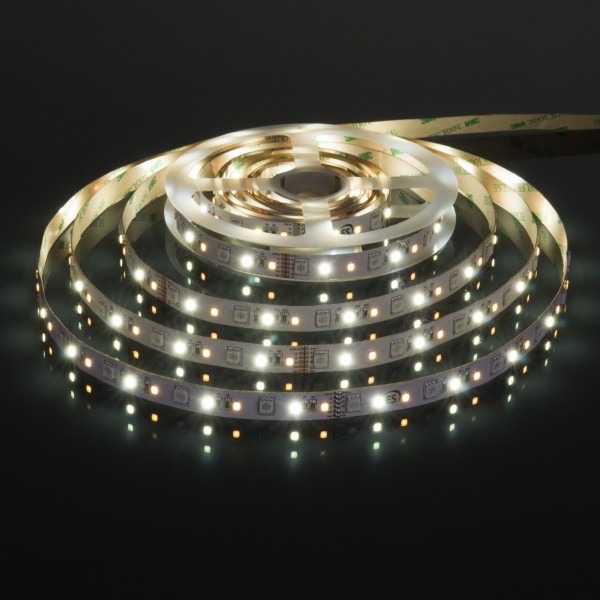 Светодиодная лента  24 В 16 Вт/м 90 Led/м 5050+2835+2835 IP20, MIX RGB/теплый белый 3300K/холодный белый 6500K, 5 м Лента светодиодная 24V 16W 90Led 5050+2835+2835 IP20 MIX RGB/теплый белый/холодный белый, 5м