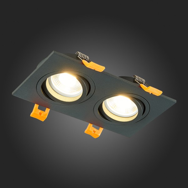 ST251.408.02 Св-к встр. Черный GU10 2*50W  IP20 L170xW92xH27 220V Без ламп Встраиваемые светильники
