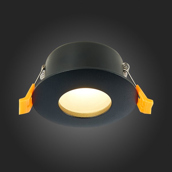 ST213.408.01 Св-к встр. Черный GU10 1*50W  IP44 D84xH50 220V Без ламп Встраиваемые светильники