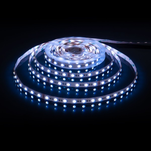 Светодиодная лента 24 В 24 Вт/в 60 Led/м 5050 IP20, MIX RGB/холодный белый 6500K, 5 м Лента светодиодная 24V 24W 60Led 5050 IP20 MIX RGB/холодный белый, 5м