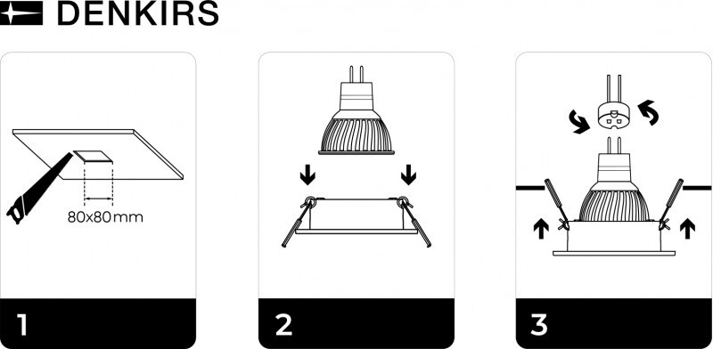 DK3021-WH Встраиваемый светильник, IP 20, 10 Вт, GU5.3, LED, белый, пластик