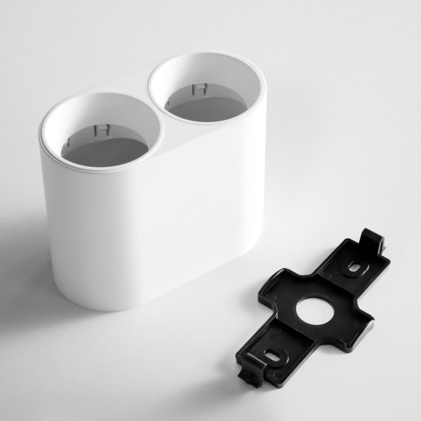 213466 Рамка (светильник) PVC д/LED-модулей 941хх и LED-ламп D50мм RULLO 2x ROUND БЕЛЫЙ