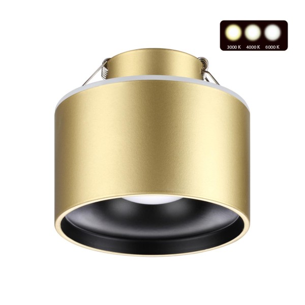 358963 SPOT NT22 447 бронза св. Светильник встраиваемый с переключ. цв. температуры IP20 LED 3000К\4000К\6000К 12W вниз + 3W вверх 110-265V GIRO