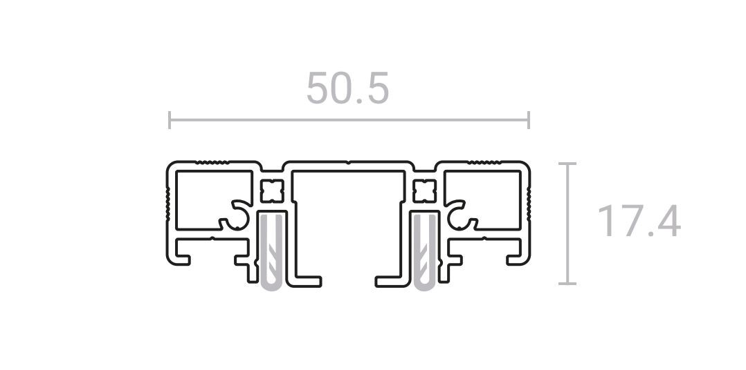 Карнизный профиль SLIM ROAD 01 однорядный Kraab