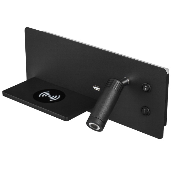 808547 Бра MURO 4,5W+3W LED 360LM+240LM ЧЕРНЫЙ 3000K