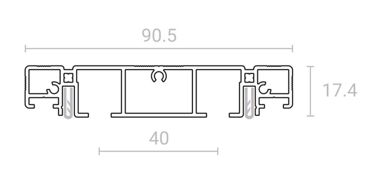 Карнизный профиль SLIM ROAD 02 двухрядный Kraab 