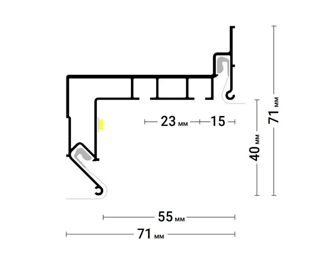 Карнизный профиль Gardina2 01 двухрядный ПФ0040